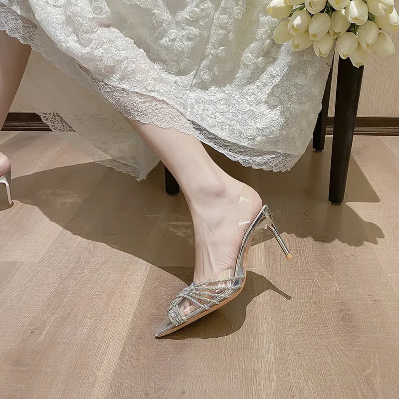 French Inspired Diamond Embellished Versatile Fairy Heels Shoes