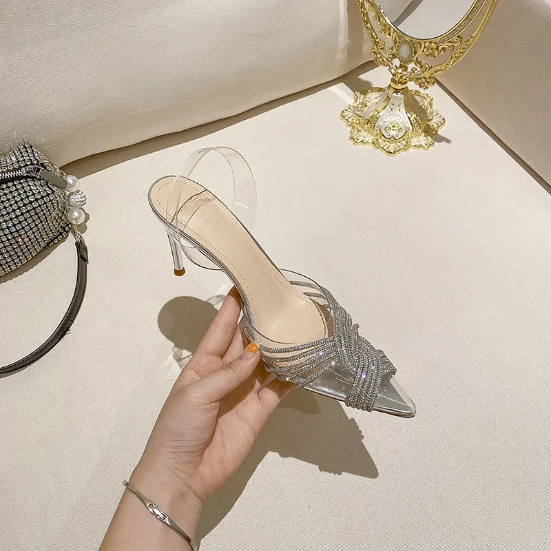 French Inspired Diamond Embellished Versatile Fairy Heels Shoes