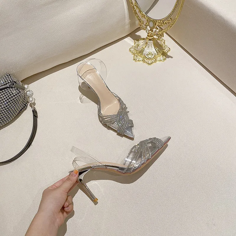French Inspired Diamond Embellished Versatile Fairy Heels Shoes