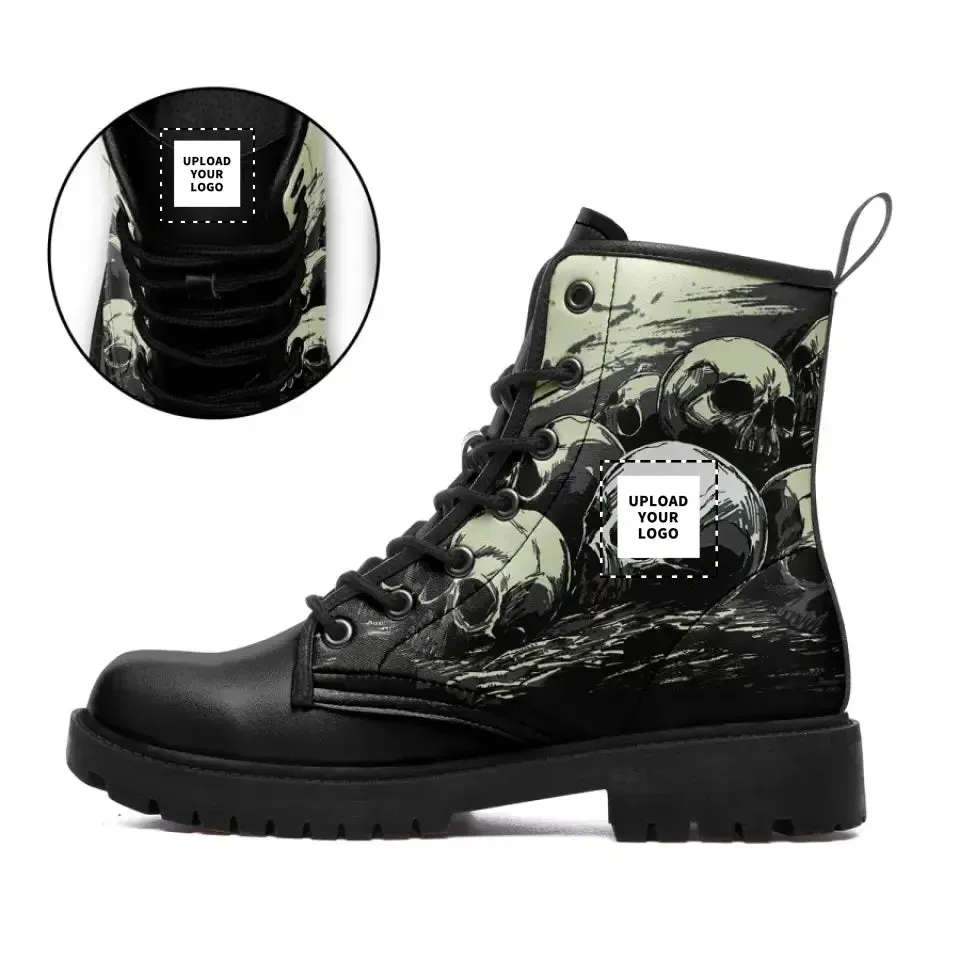 Holiday Gifts,Personalized Skull Boots, Custom Rose Boots, Stylish and Gothic Boots