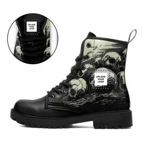 Holiday Gifts,Personalized Skull Boots, Custom Rose Boots, Stylish and Gothic Boots
