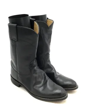 Justin Boots Men's Black Cowboy Western Boots - Size 8D
