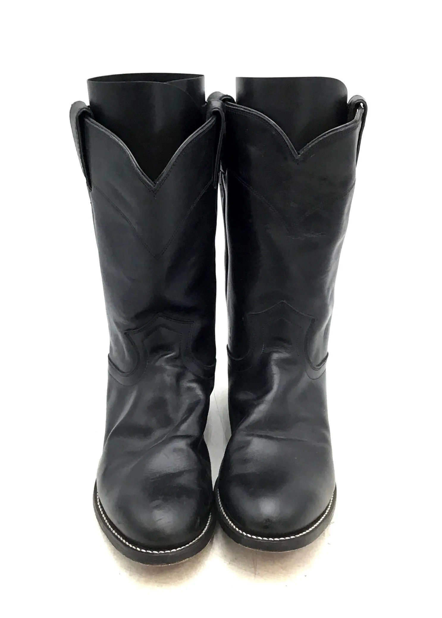 Justin Boots Men's Black Cowboy Western Boots - Size 8D