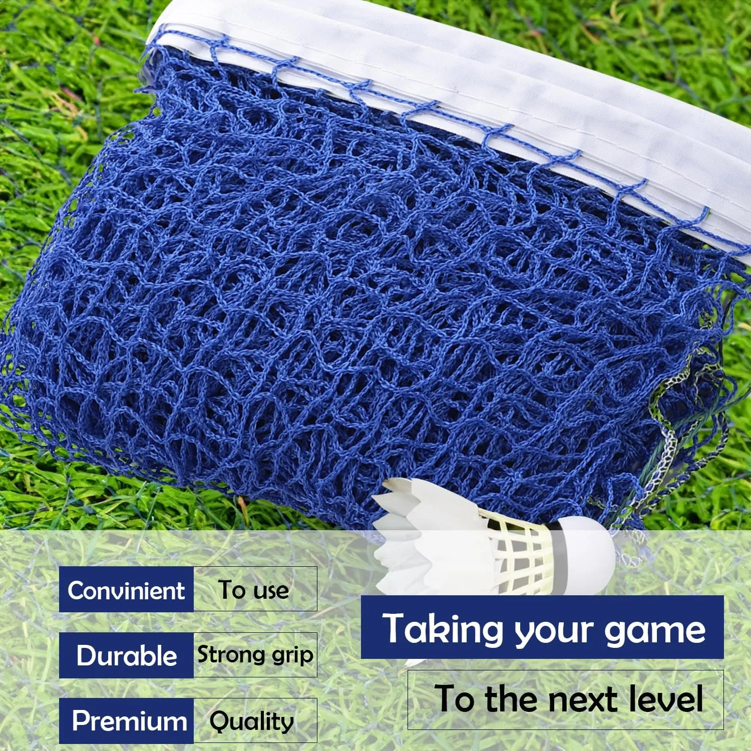 Kuber Industries Badminton Net|Nylon Net for Tournament, Sports Coaching|Shuttle Net Indoor, Outdoor-Pack of 6 (Blue)