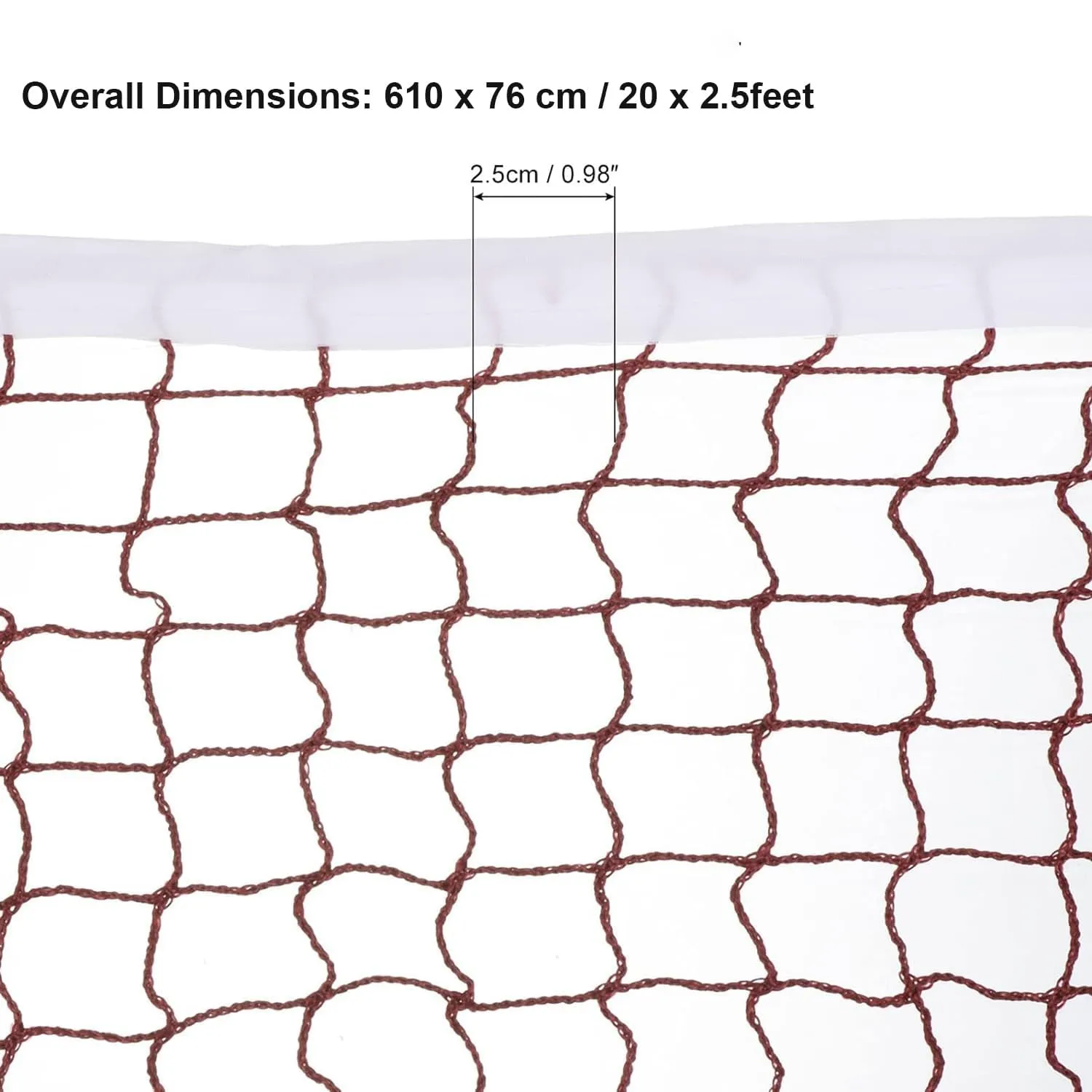 Kuber Industries Badminton Net|Nylon Net for Tournament, Sports Coaching|Shuttle Net Indoor, Outdoor-Pack of 6 (Wine Red)