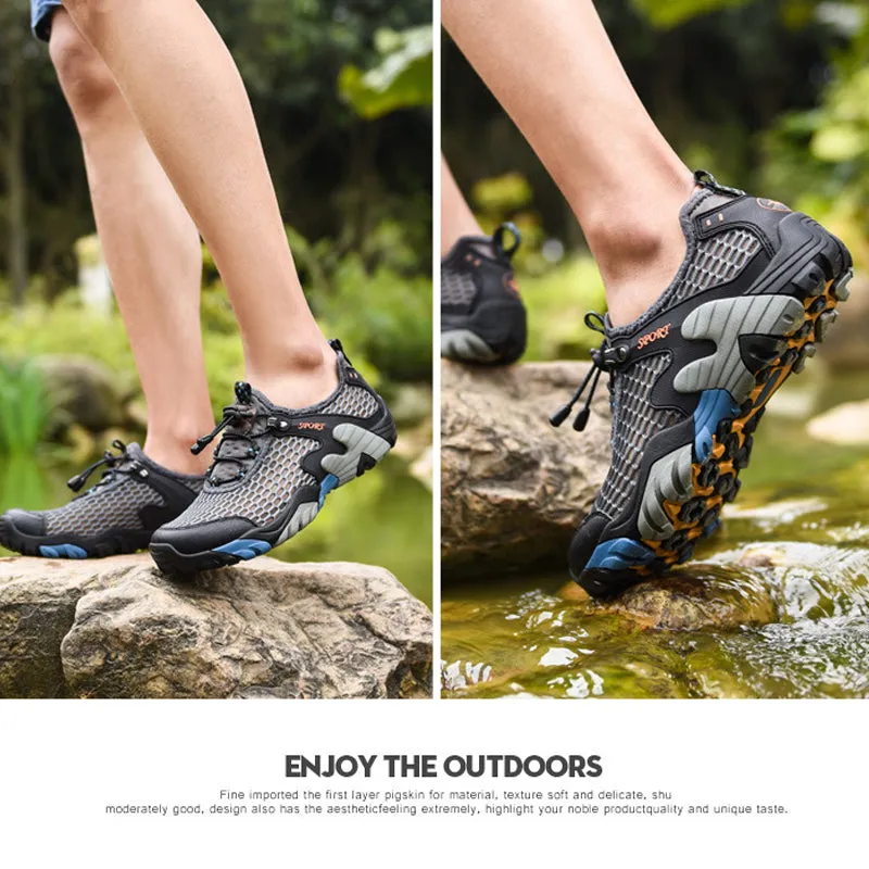 Kylebooker Mens Breathable Fly Fishing Shoes Water Sports Upstream Shoes Summer Hiking Outdoor Sneakers Walking Trekking Aqua Shoes