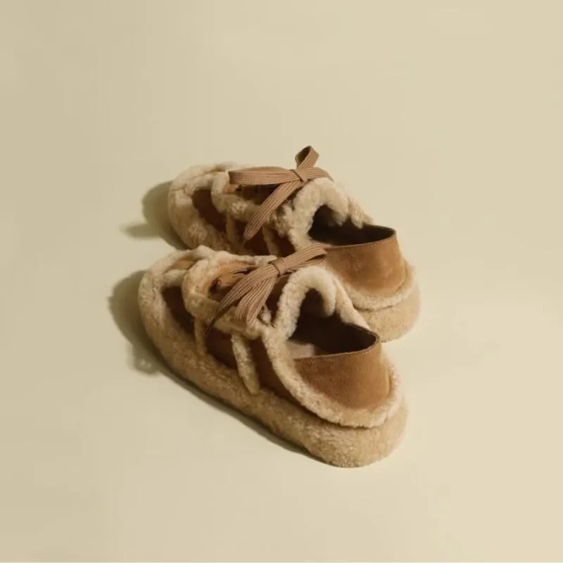 Lamb Wool Splicing Versatile Shoes