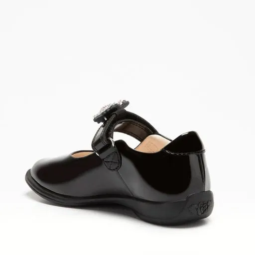 Lelli Kelly Dino Black Patent Leather Multicoloured Dinosaur School Shoes Girls