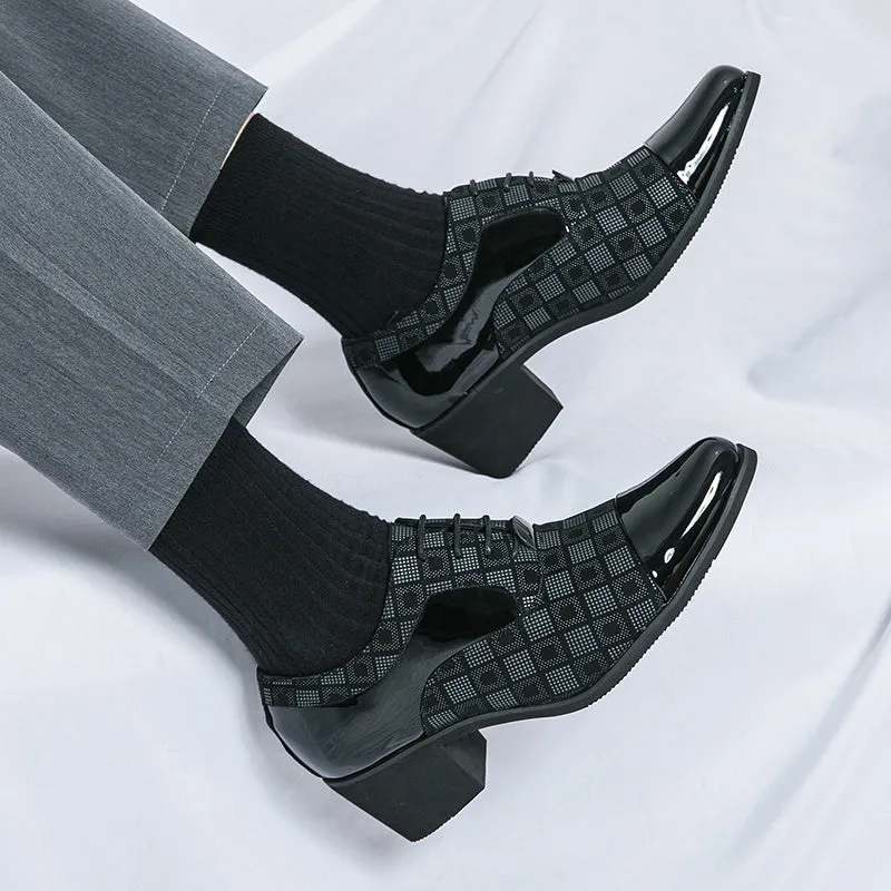 Men's Chic Lace Up Shoes For Formal Events | Red Or Black