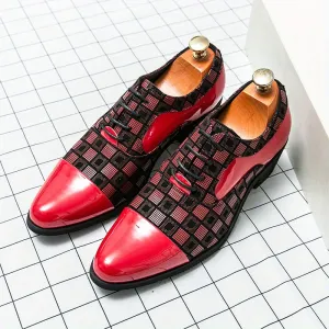 Men's Chic Lace Up Shoes For Formal Events | Red Or Black