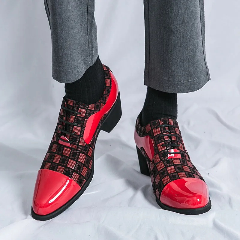 Men's Chic Lace Up Shoes For Formal Events | Red Or Black