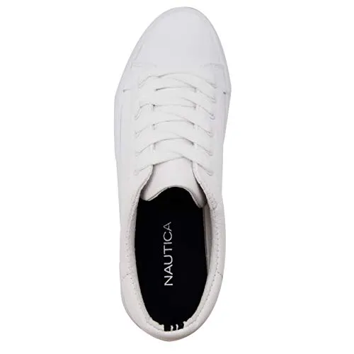 Nautica Women Lace-Up Fashion Sneaker Casual Shoes-Aelisa-White-8.5