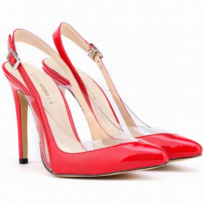 New Fashionable and Versatile Patent Leather Shallow Mouth High Heels Shoes-1