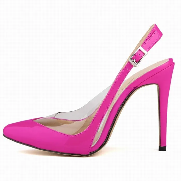 New Fashionable and Versatile Patent Leather Shallow Mouth High Heels Shoes
