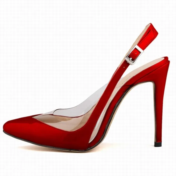 New Fashionable and Versatile Patent Leather Shallow Mouth High Heels Shoes