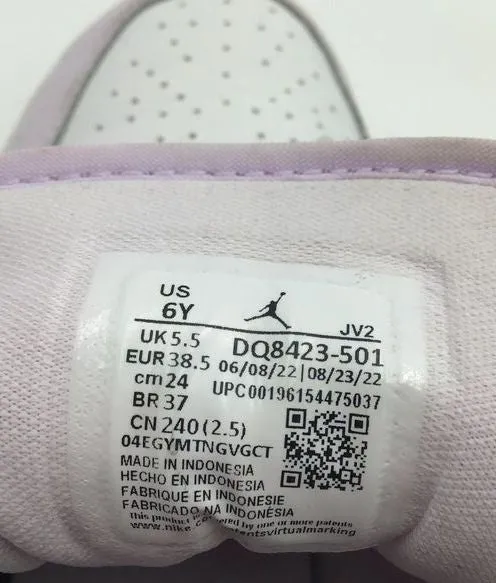 Nike Air Jordan 1 Mid GS 'Barely Grape' Boy's Sneakers-Size: 6Y ( COA)