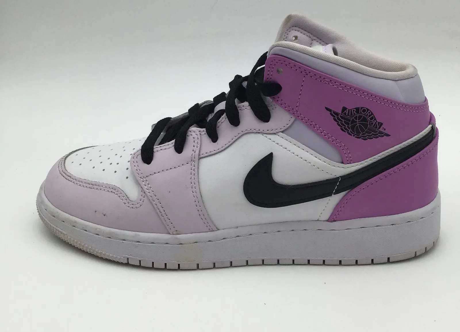 Nike Air Jordan 1 Mid GS 'Barely Grape' Boy's Sneakers-Size: 6Y ( COA)
