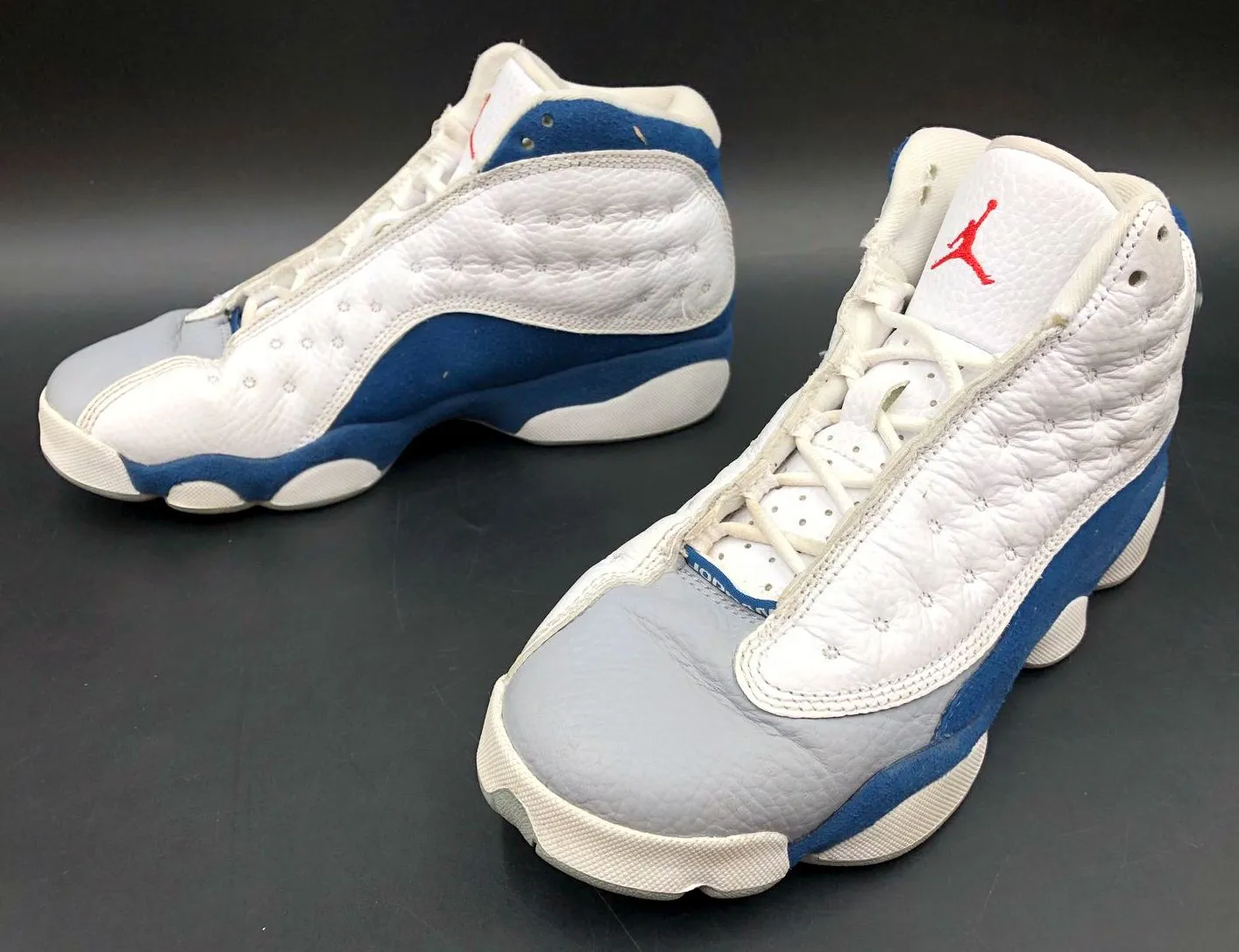 Nike Air Jordan 13 Retro GS 'French Blue' & White/Grey Sneakers - Sz 5.5Y ( COA)