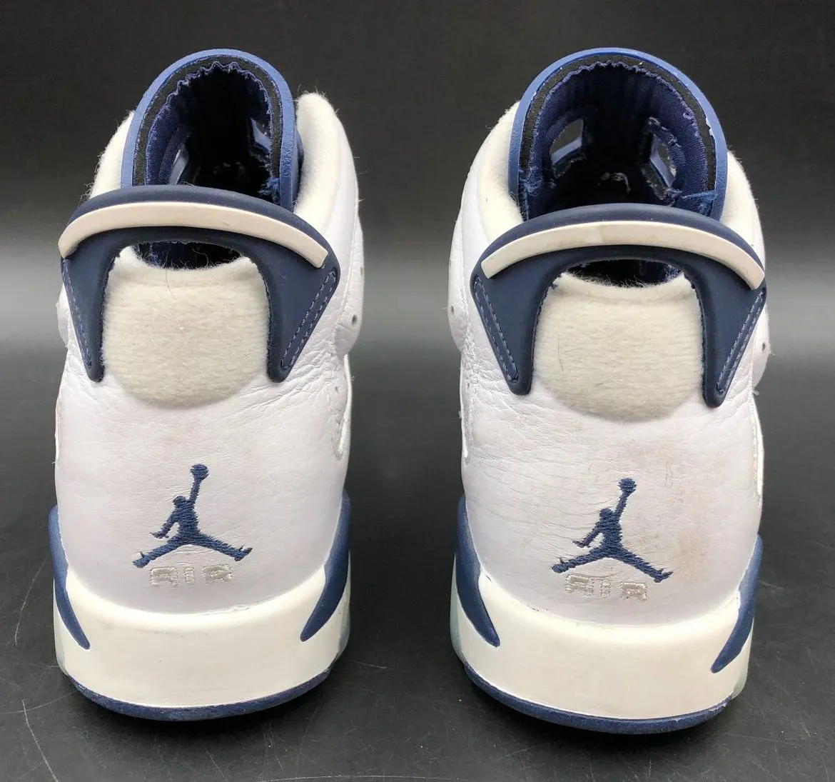 Nike Air Jordan 6 Retro GS 'Midnight Navy' Blue/White Sneakers - Size 5Y ( COA)