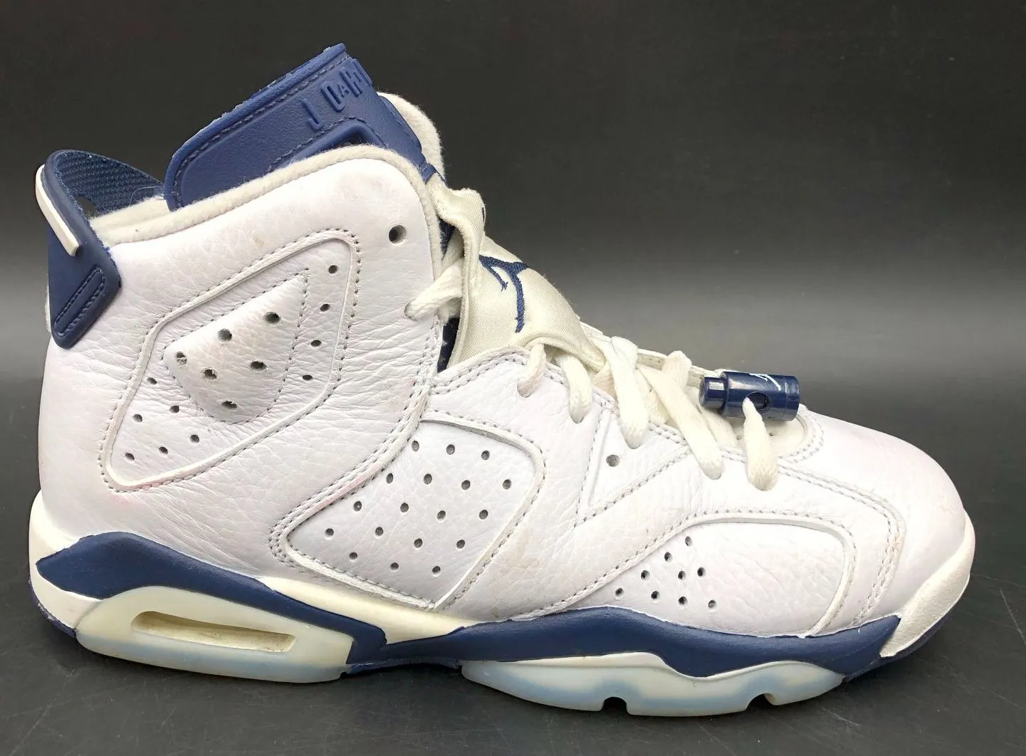Nike Air Jordan 6 Retro GS 'Midnight Navy' Blue/White Sneakers - Size 5Y ( COA)