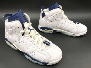 Nike Air Jordan 6 Retro GS 'Midnight Navy' Blue/White Sneakers - Size 5Y ( COA)