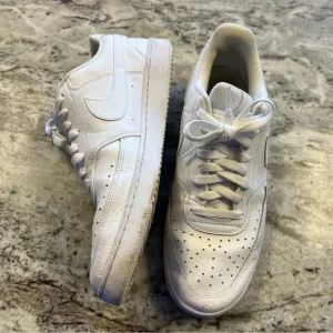Nike Court Vision Low Next Nature All White Sneakers 11.5