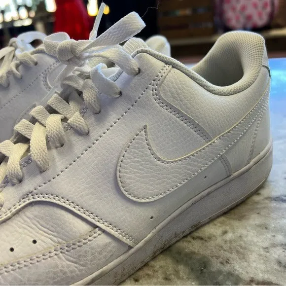 Nike Court Vision Low Next Nature All White Sneakers 11.5