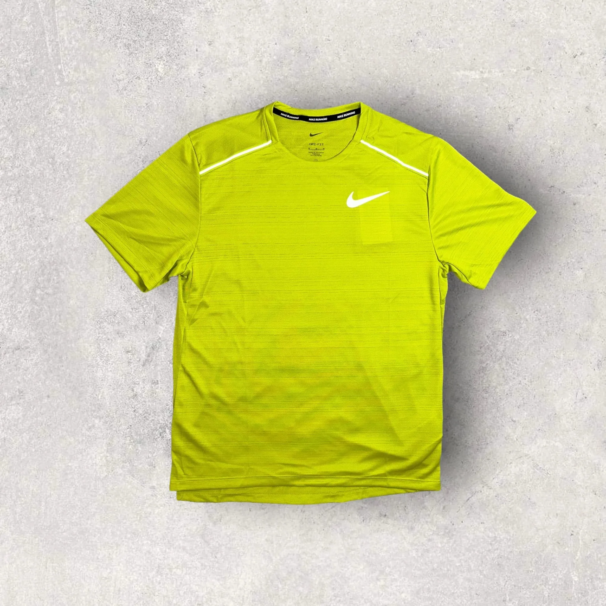 NIKE MILER 1.0 T-SHIRT/SHORT SET - BRIGHT CACTUS/BLACK