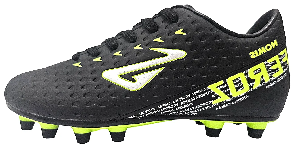 NOMIS KID'S FEROZ BLACK/LIME FOOTBALL BOOTS