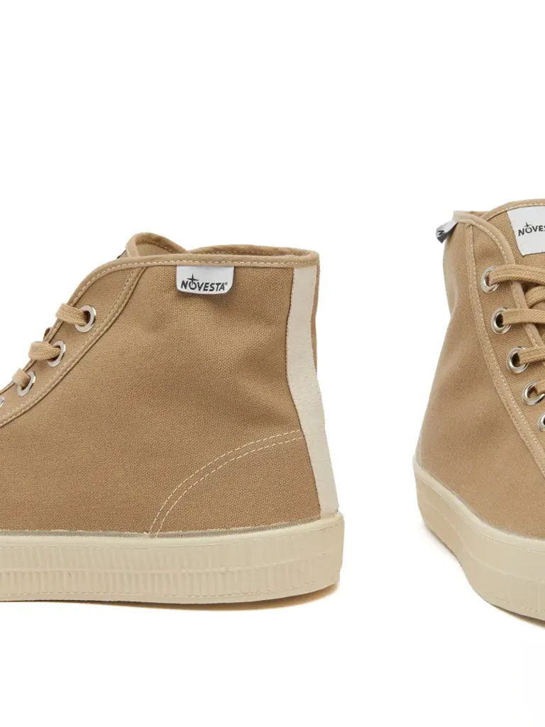 Novesta Star Dribble Contrast High Top in Sezam Beige Ecru