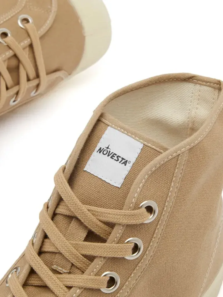 Novesta Star Dribble Contrast High Top in Sezam Beige Ecru