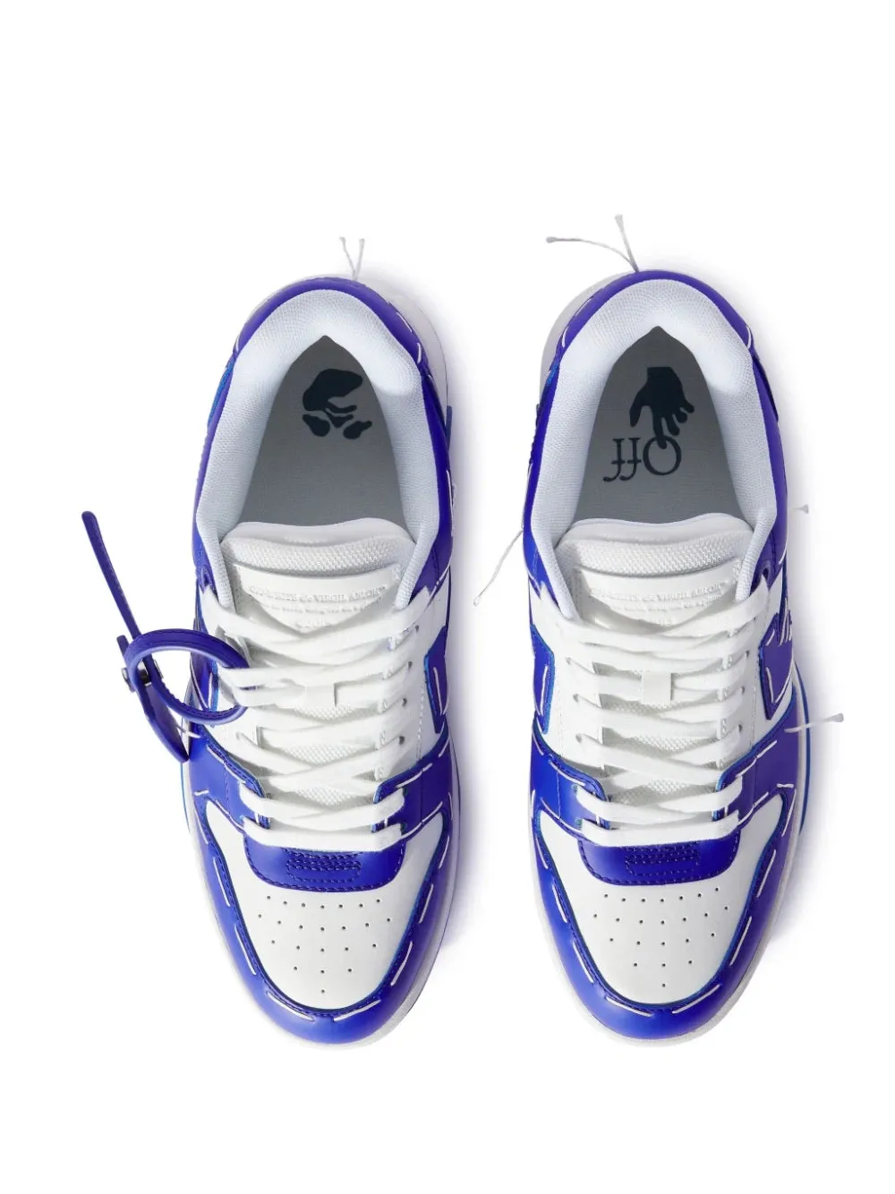 OFF-WHITE OUT OF OFFICE Sartorial Stitching Low Top Sneakers White Dark Blue