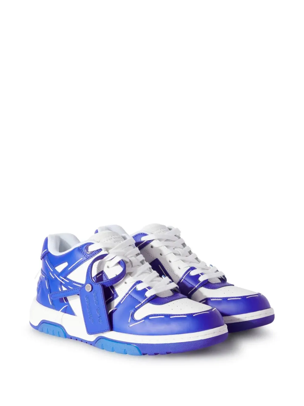 OFF-WHITE OUT OF OFFICE Sartorial Stitching Low Top Sneakers White Dark Blue
