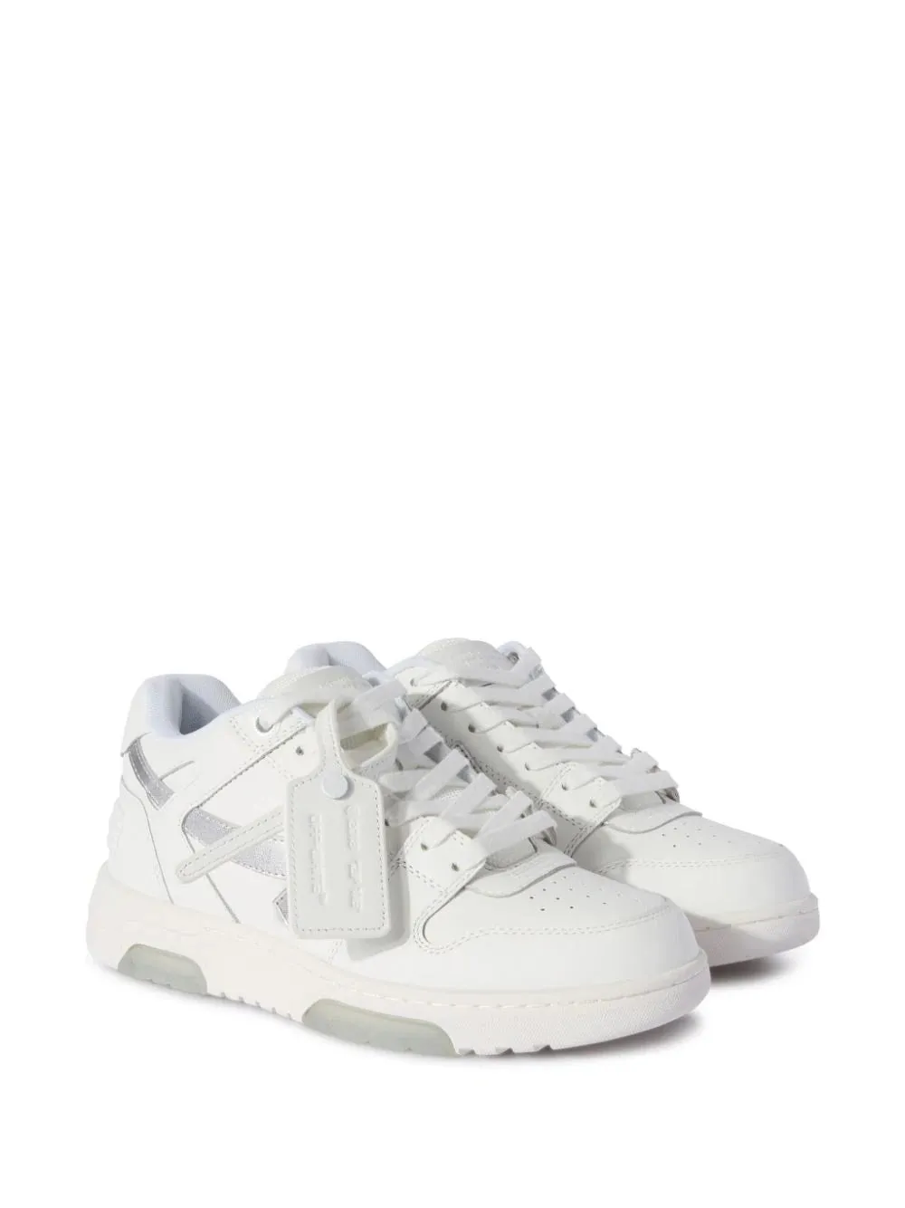 OFF-WHITE WOMEN Out Of Office Calf Leather Sneakers White Silver