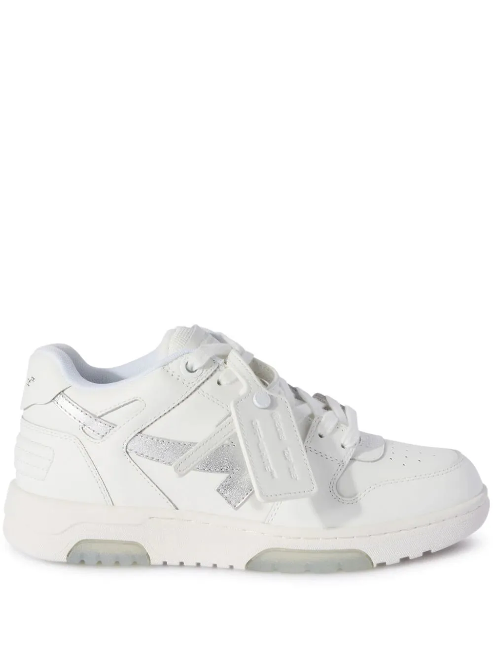 OFF-WHITE WOMEN Out Of Office Calf Leather Sneakers White Silver