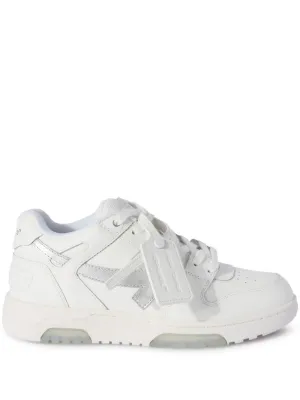 OFF-WHITE WOMEN Out Of Office Calf Leather Sneakers White Silver