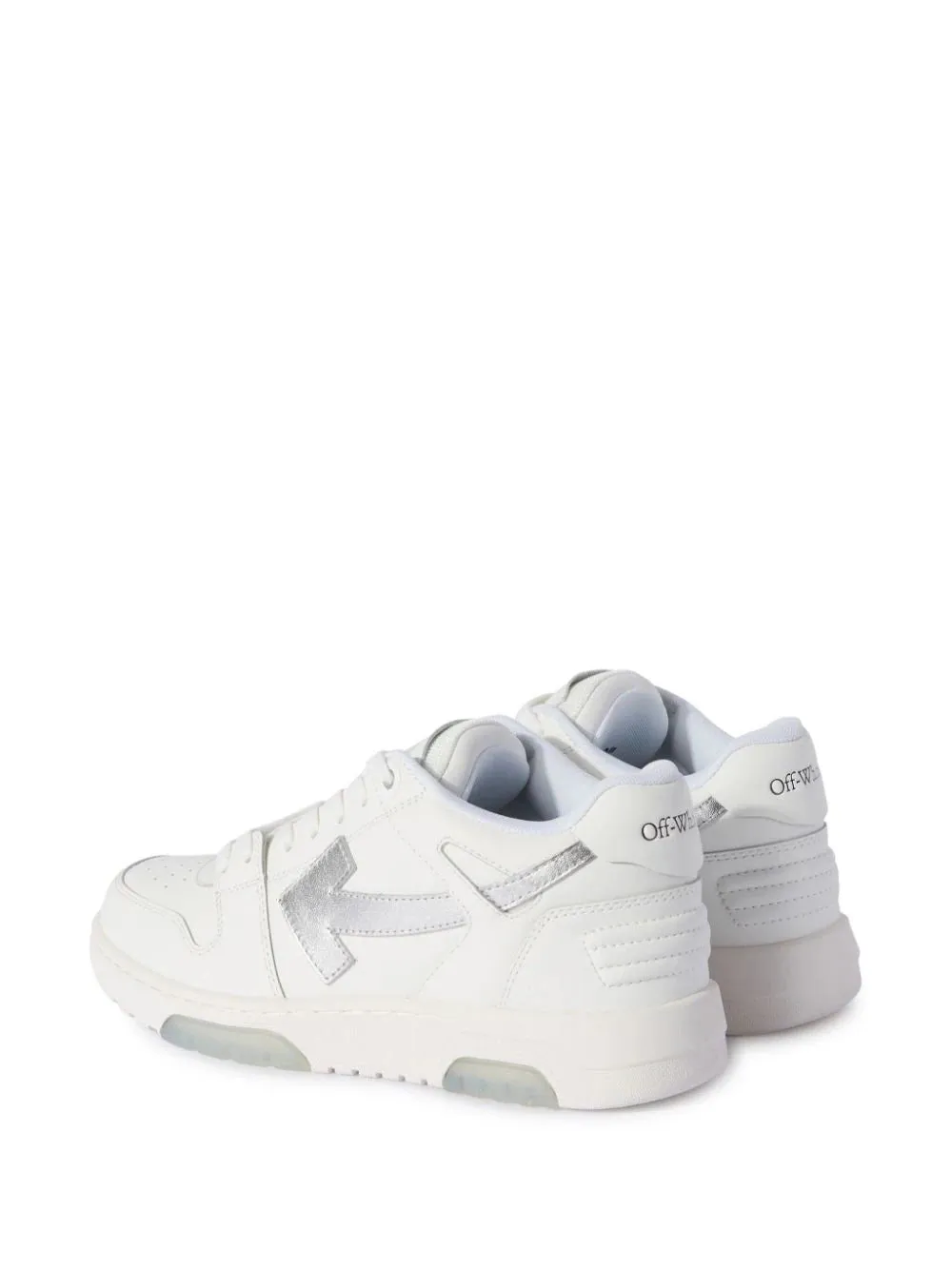 OFF-WHITE WOMEN Out Of Office Calf Leather Sneakers White Silver