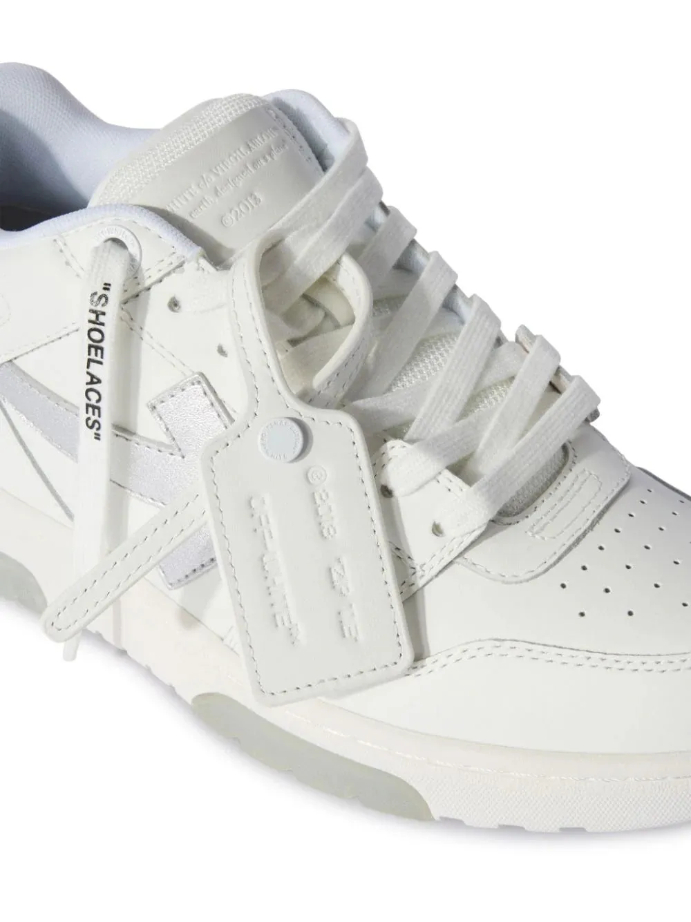 OFF-WHITE WOMEN Out Of Office Calf Leather Sneakers White Silver