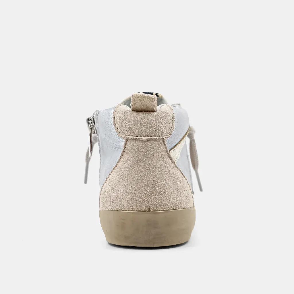 PAULINA WHITE/SILVER KIDS SNEAKER