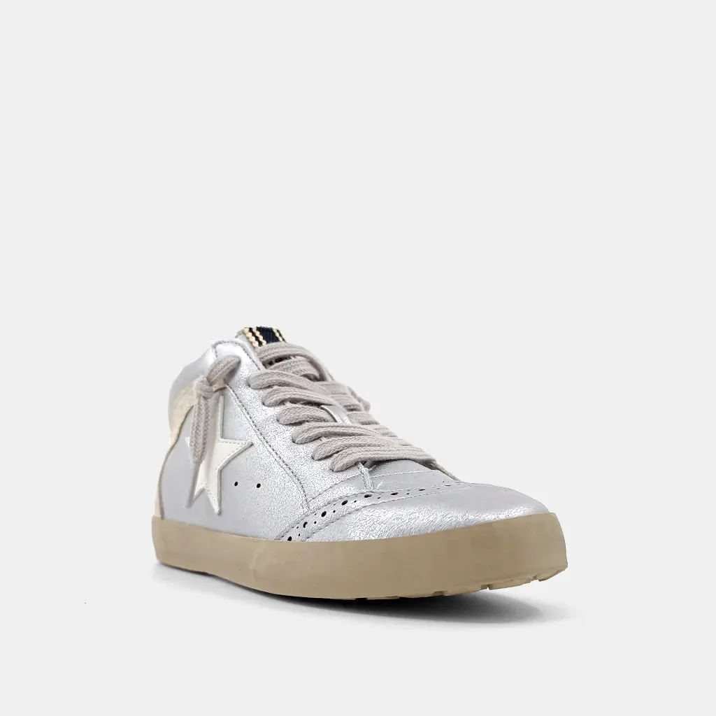 PAULINA WHITE/SILVER KIDS SNEAKER