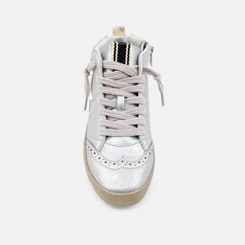 PAULINA WHITE/SILVER KIDS SNEAKER