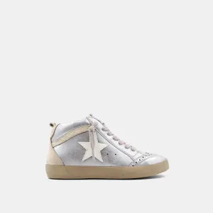 PAULINA WHITE/SILVER KIDS SNEAKER