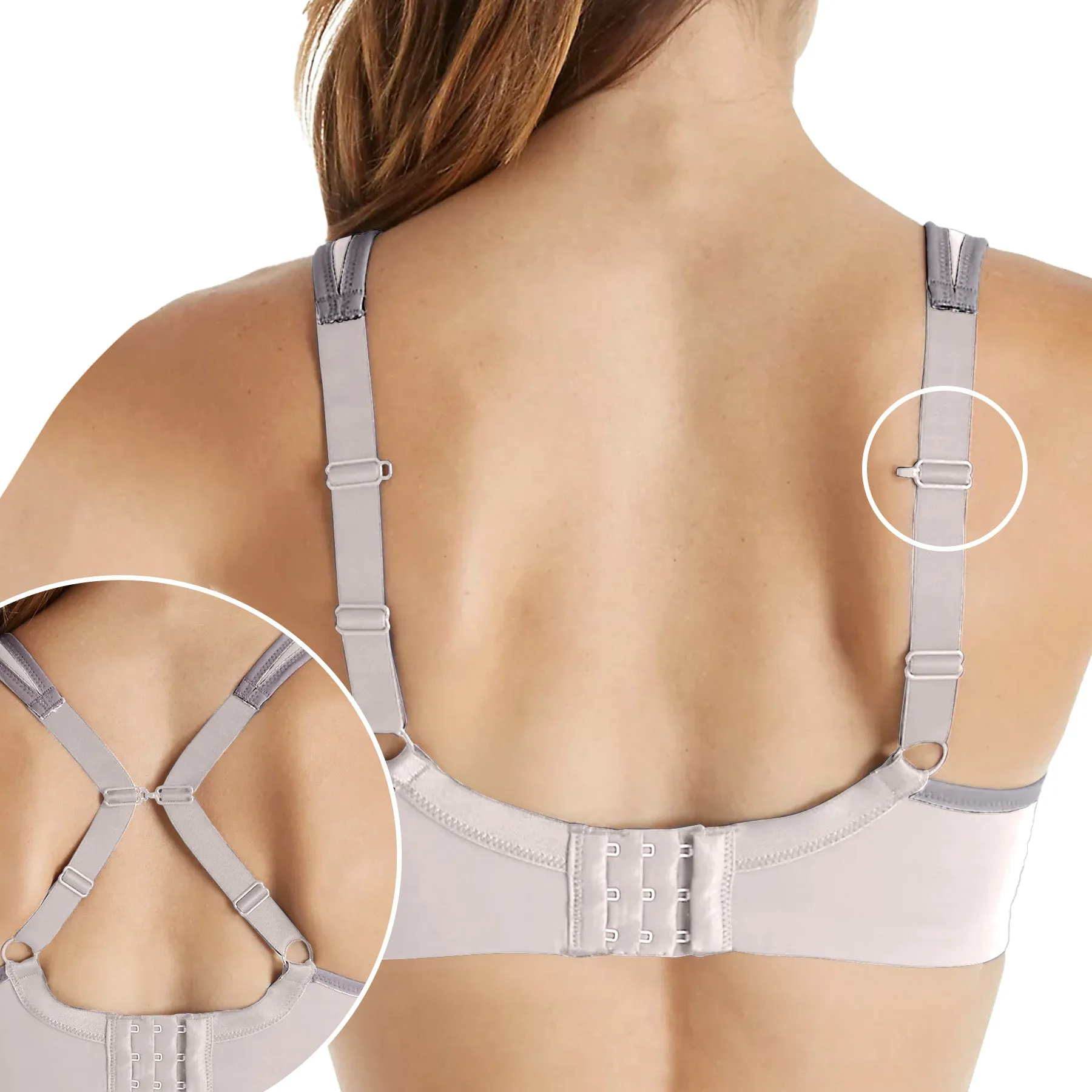 Pauline Full Coverage Underwire Sports Bra B9660 - Fawn/Dark Taupe