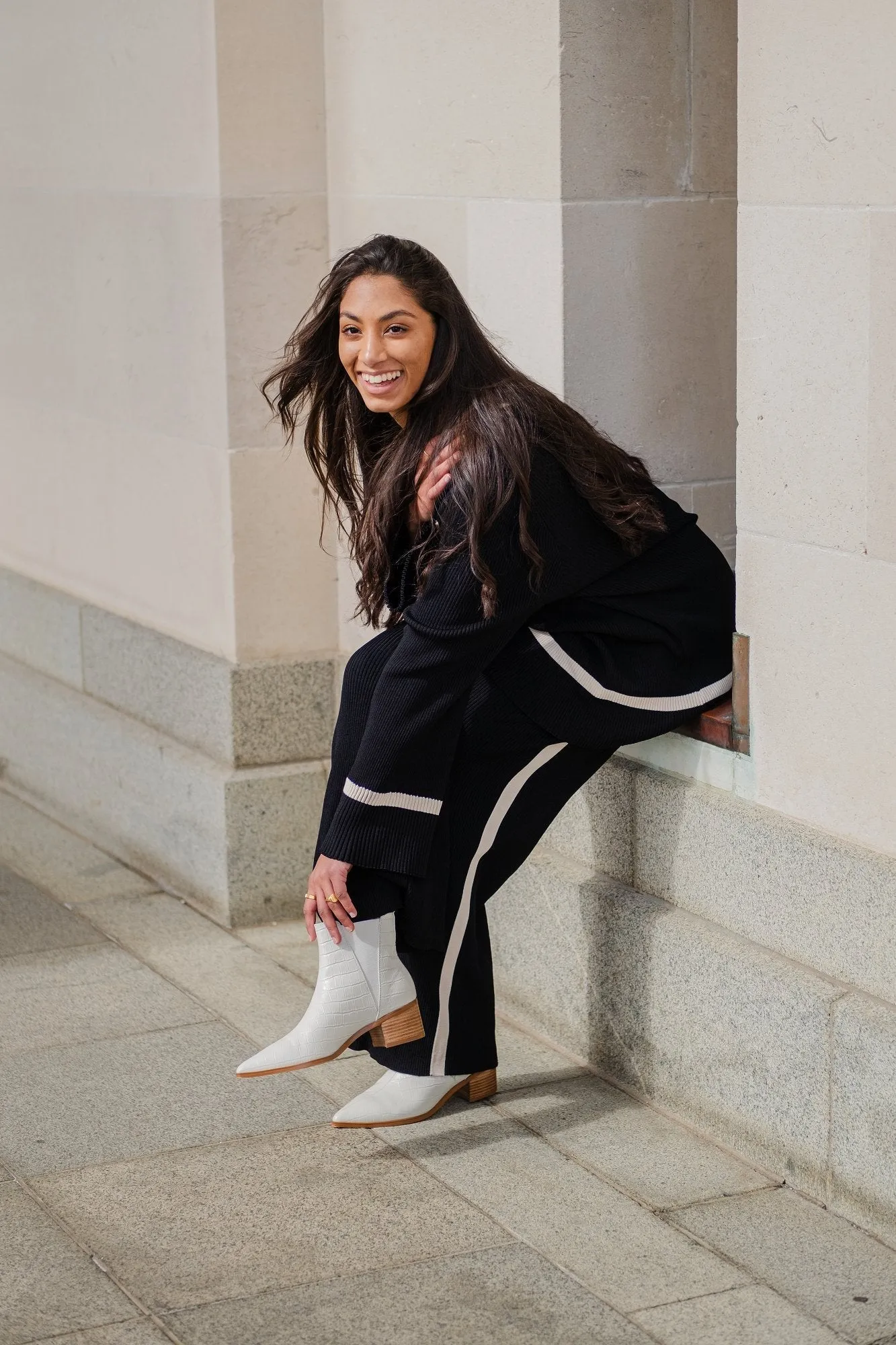 River Croco Leather Ankle Boot Cream