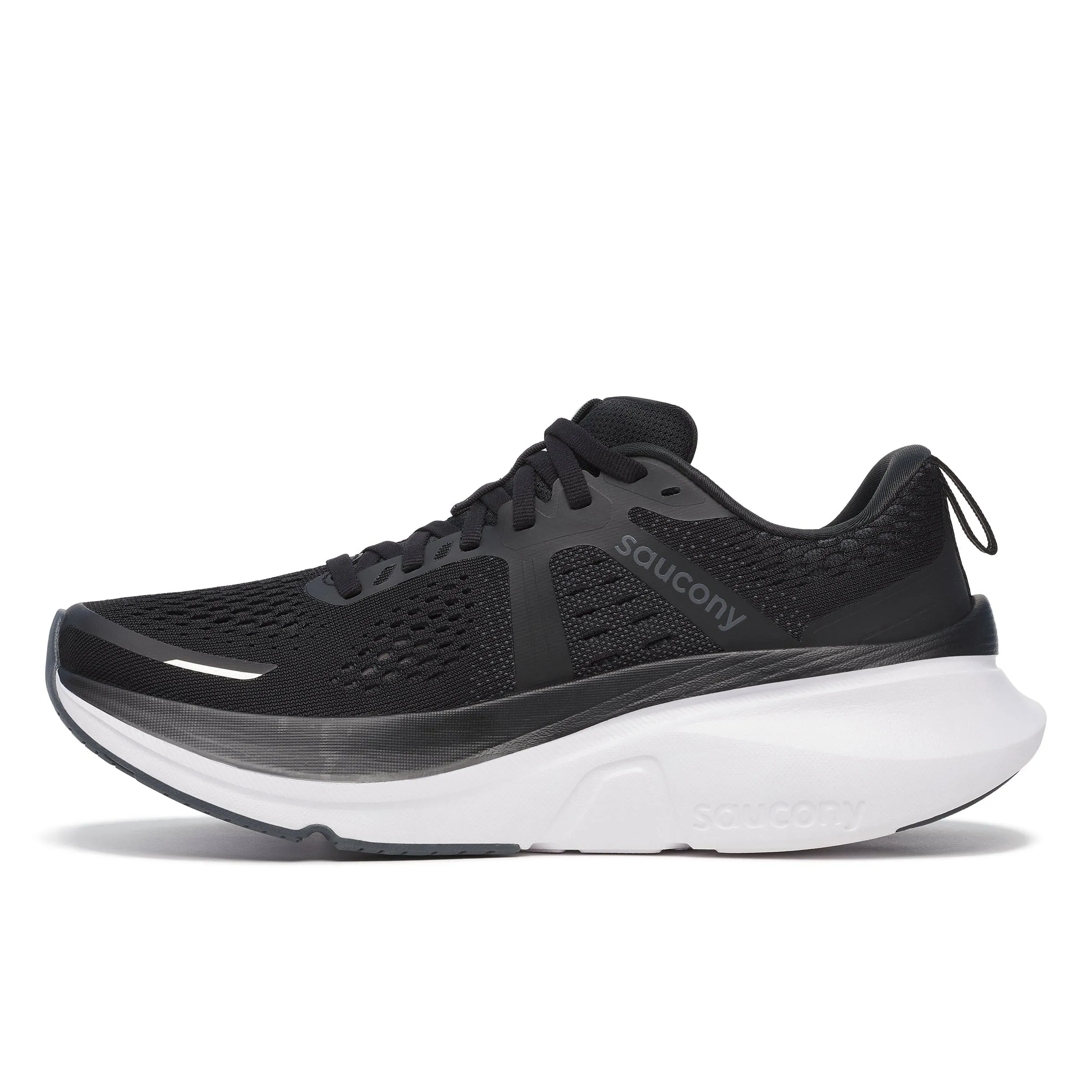 Saucony Women's Guide 18 Running Shoes in Black/White SS25