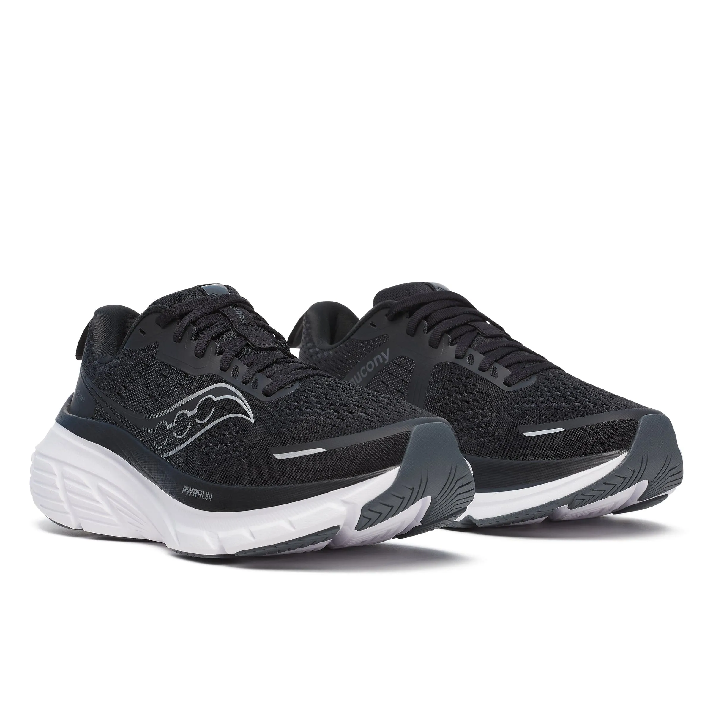 Saucony Women's Guide 18 Running Shoes in Black/White SS25