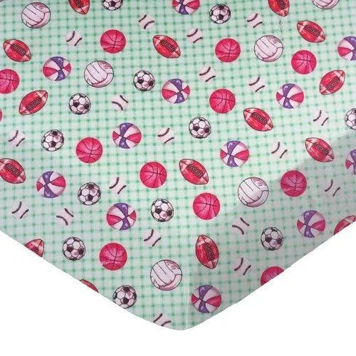 SheetWorld Fitted Bassinet Sheet - 100% Cotton Flannel - Sports Green