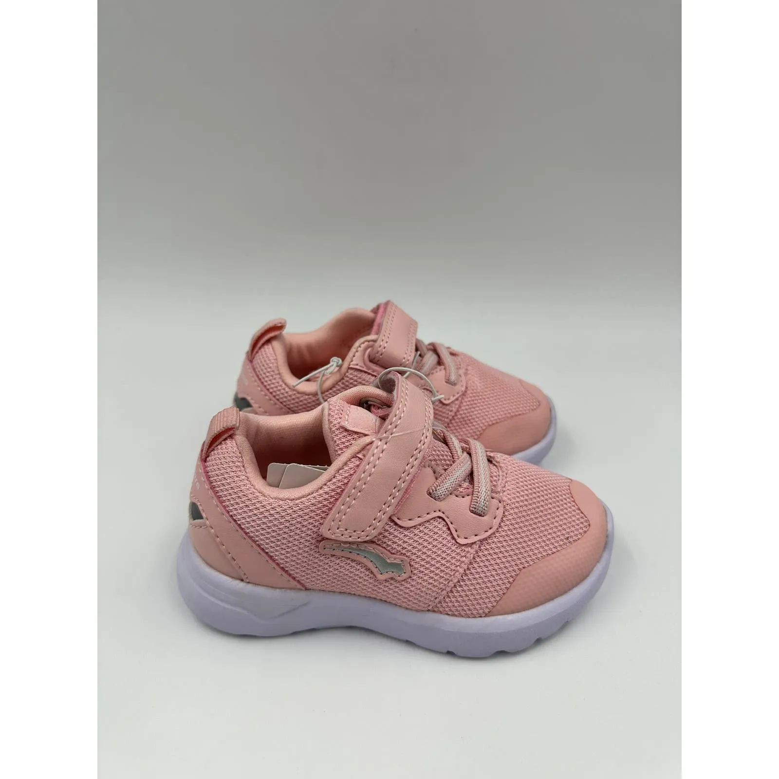 Small Kid Size 7, Pink Sneaker with Straps and White Sole