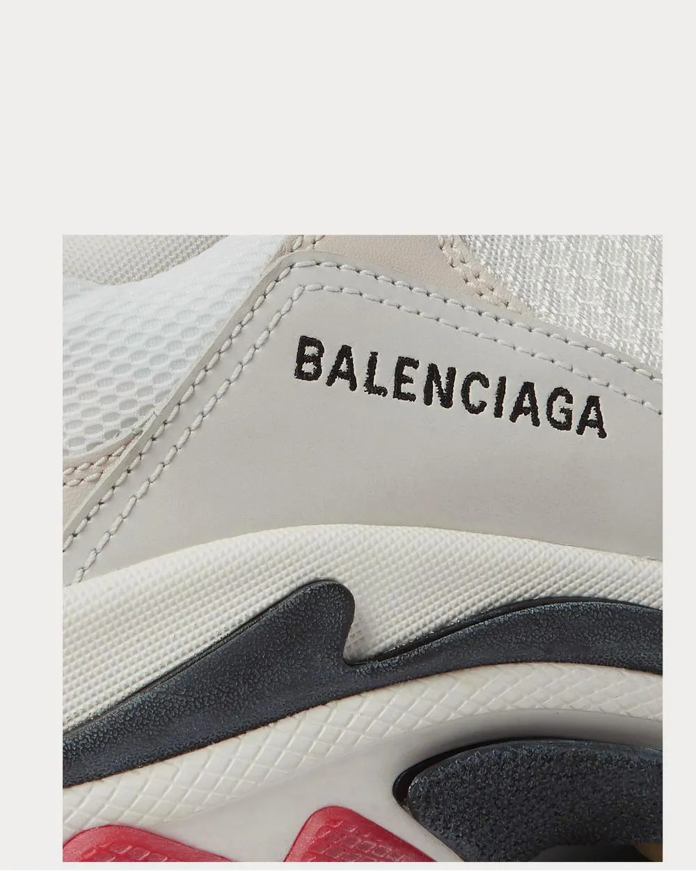 Triple S Mesh, Nubuck and Leather  White low top sneakers