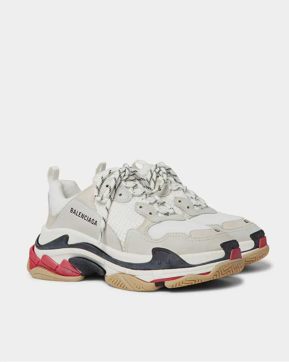 Triple S Mesh, Nubuck and Leather  White low top sneakers